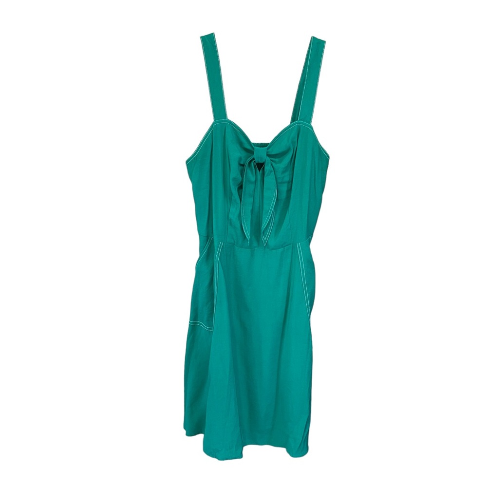 LEVEL EIGHT Teal Adjustable Fit and Flare Dress with pockets Size Large
